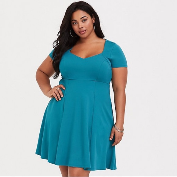 torrid Dresses & Skirts - Torrid Aqua Ponte Skater Dress Aquamarine 3